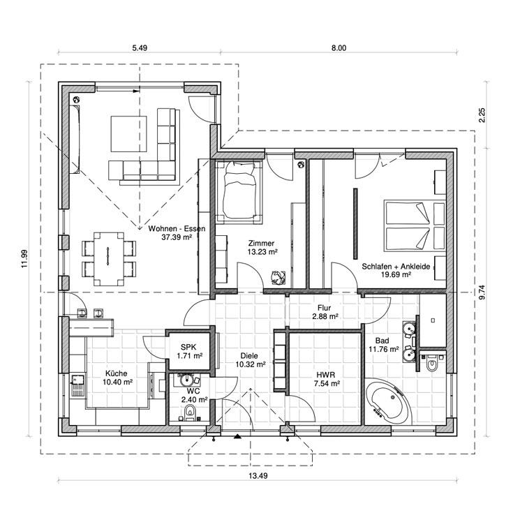 BeBa Bungalow 1 Grundriss