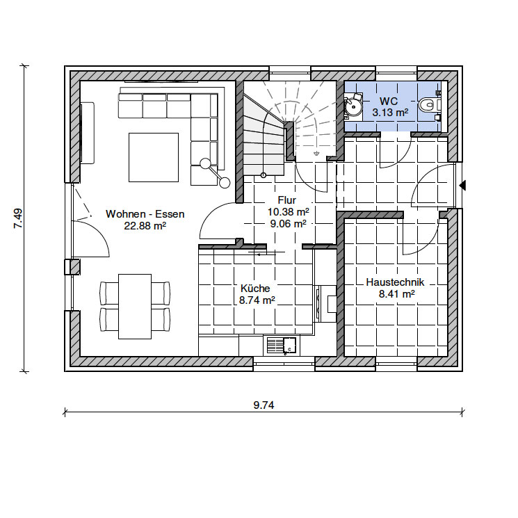 BeBa Kompakt 1 Grundriss Erdgeschoss